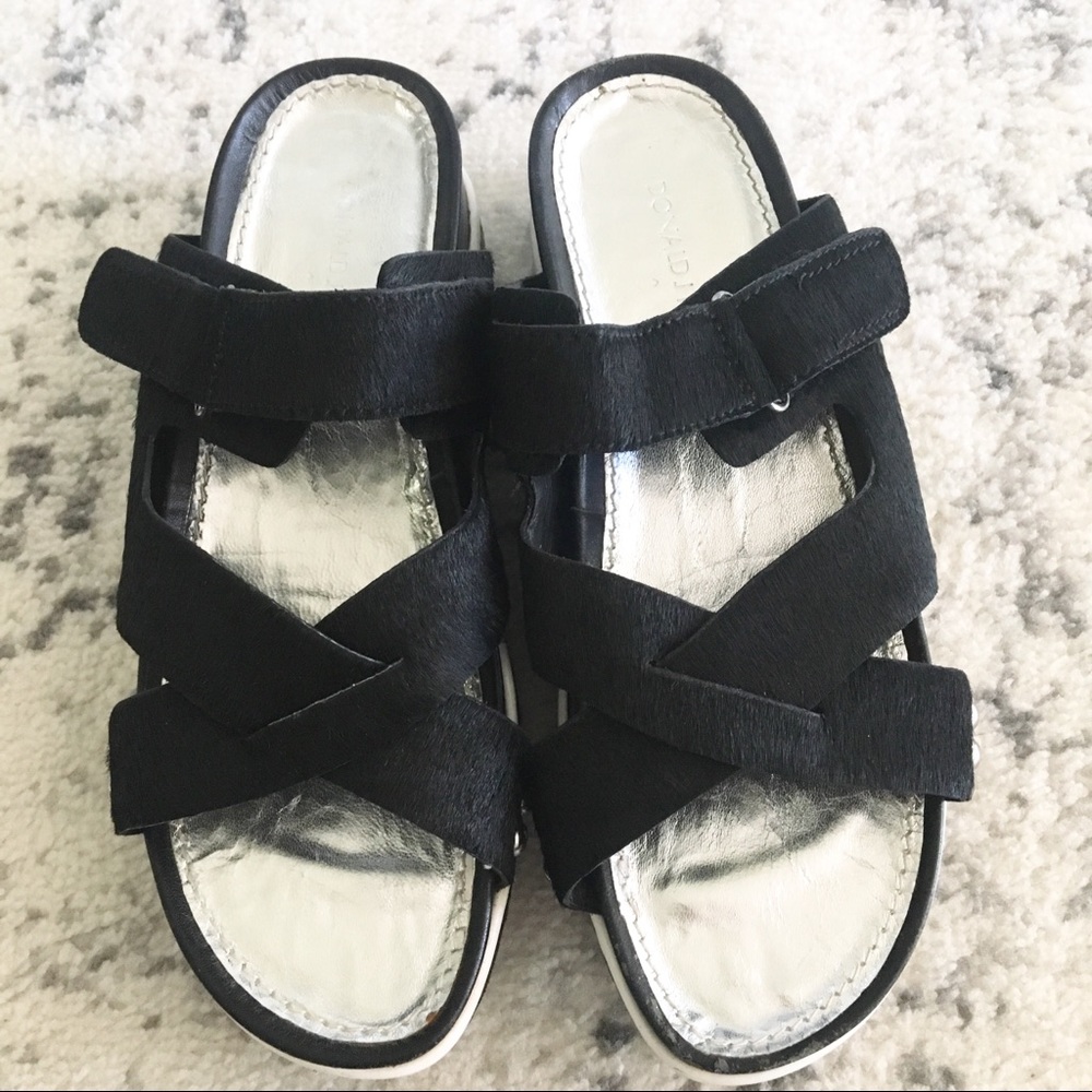 Donald J Pliner Shoes Black Platform Sandal 7.5M